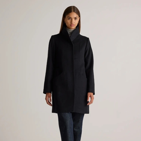 Quince Italian Wool Cocoon Coat. Black. XS. Perfect Condition. - Picture 13 of 17
